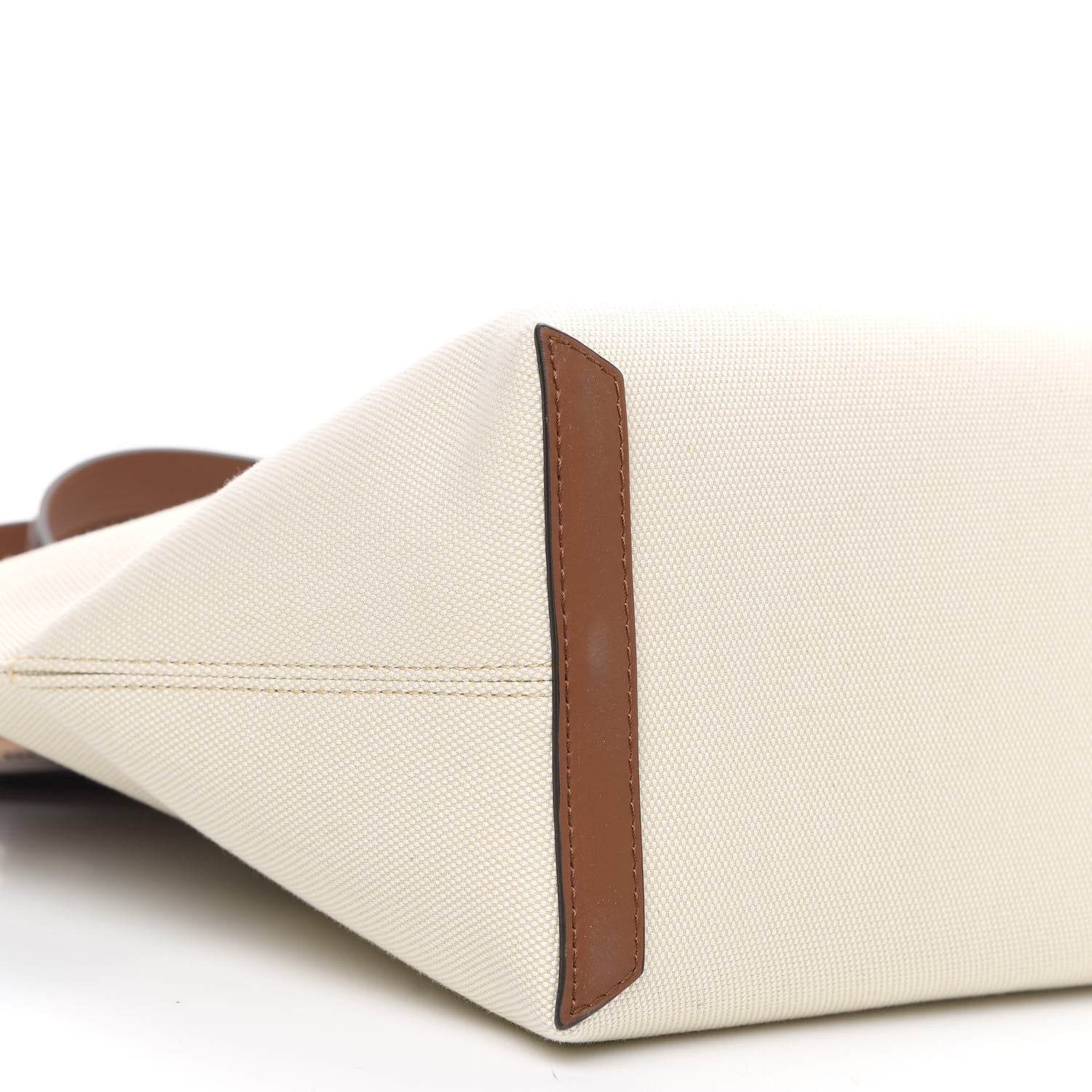 Burberry Calfskin Canvas Medium Society Tote Natural Malt Brown 10 of 13