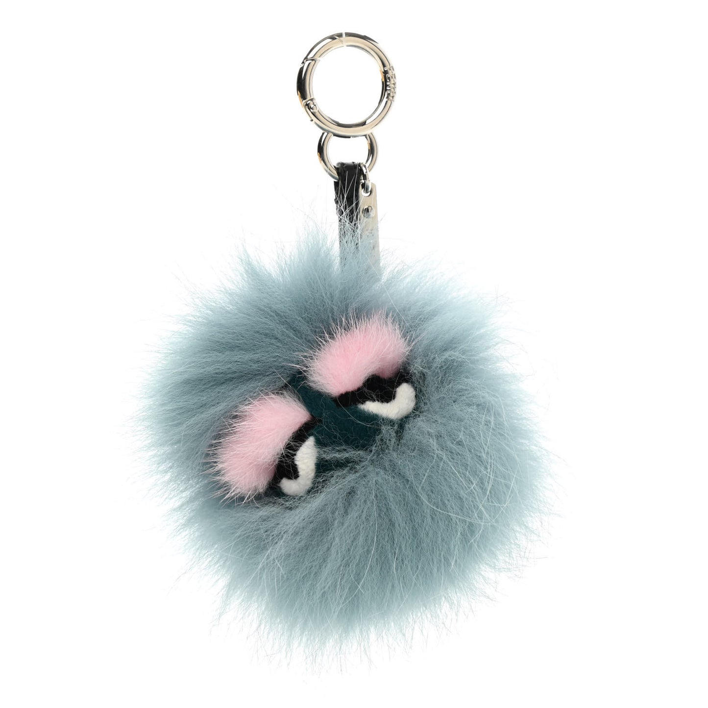 Fox Mink Rabbit Fur Vitello Flamingo Mini Monster Bag Bug Charm Lagoon Black Multicolor
