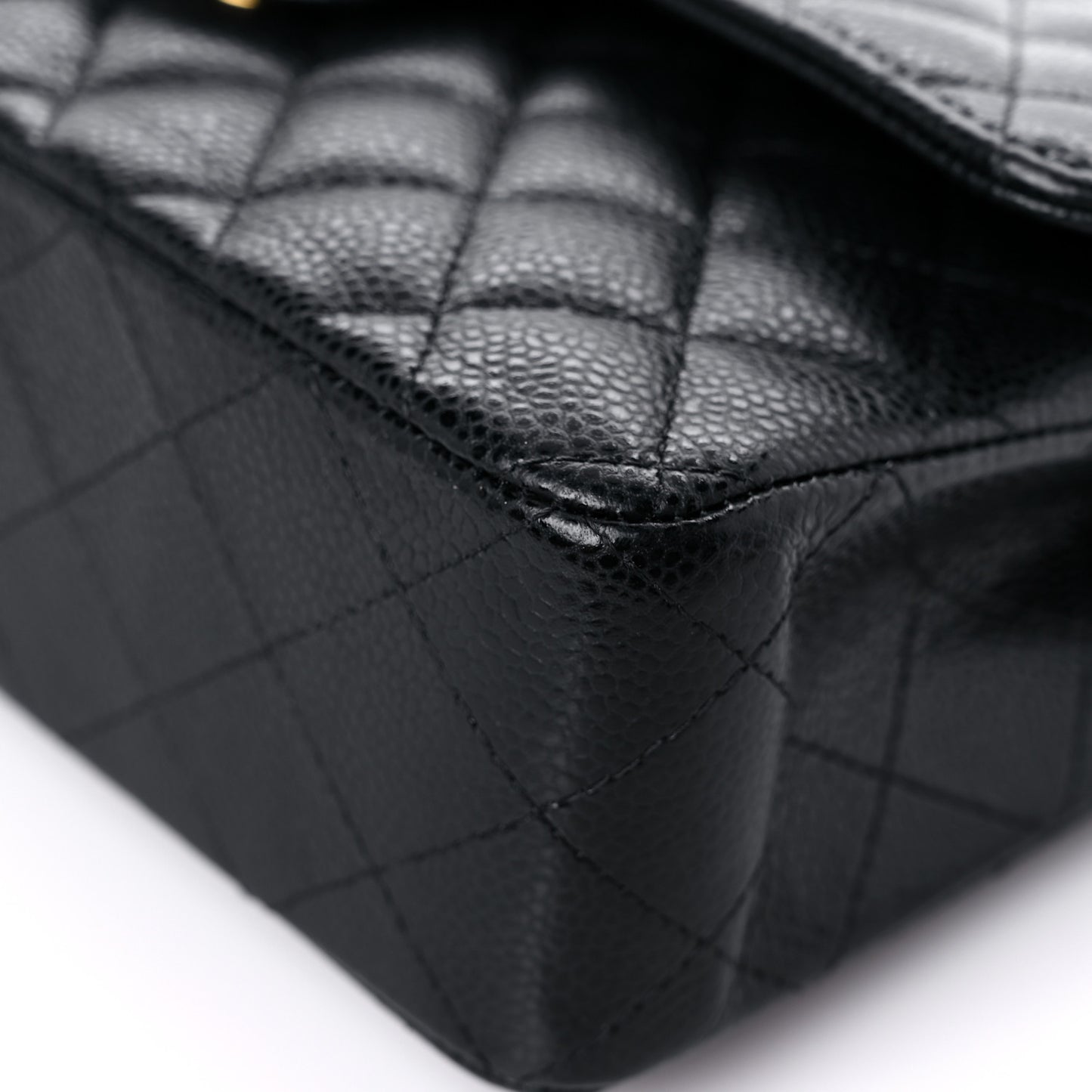 Caviar Quilted Small Double Flap Black