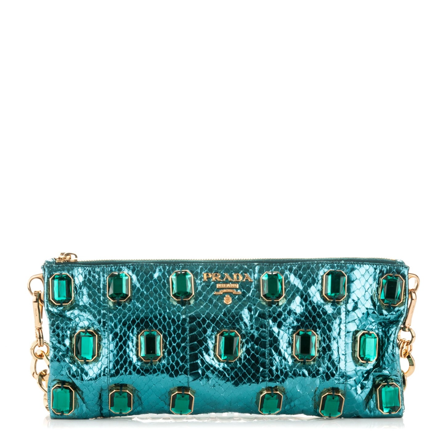 Whipsnake Pietre Jeweled Evening Bag Turchese