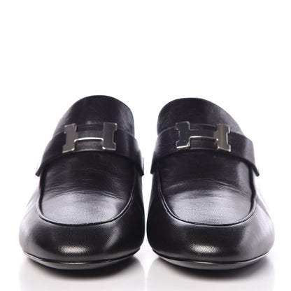 Hermes Goatskin Paradis Mules 40 Black 2 of 9
