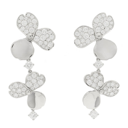 Tiffany Platinum Diamond Paper Flowers Cluster Drop Earrings 1 of 3