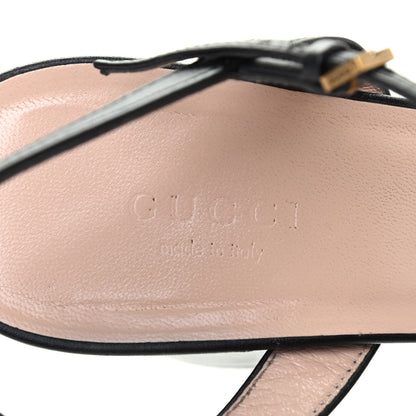 Gucci Lifford Calfskin GG Marmont Ankle Wrap 75mm Sandals 38 Black 7 of 14
