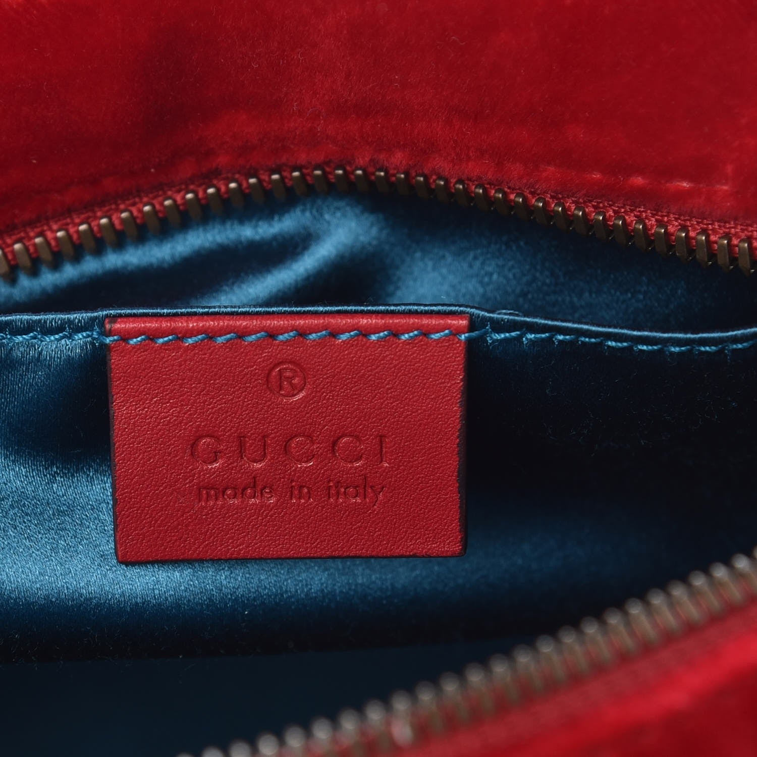 Gucci Velvet Matelasse Small GG Marmont Chain Shoulder Bag Hibiscus Red 6 of 10
