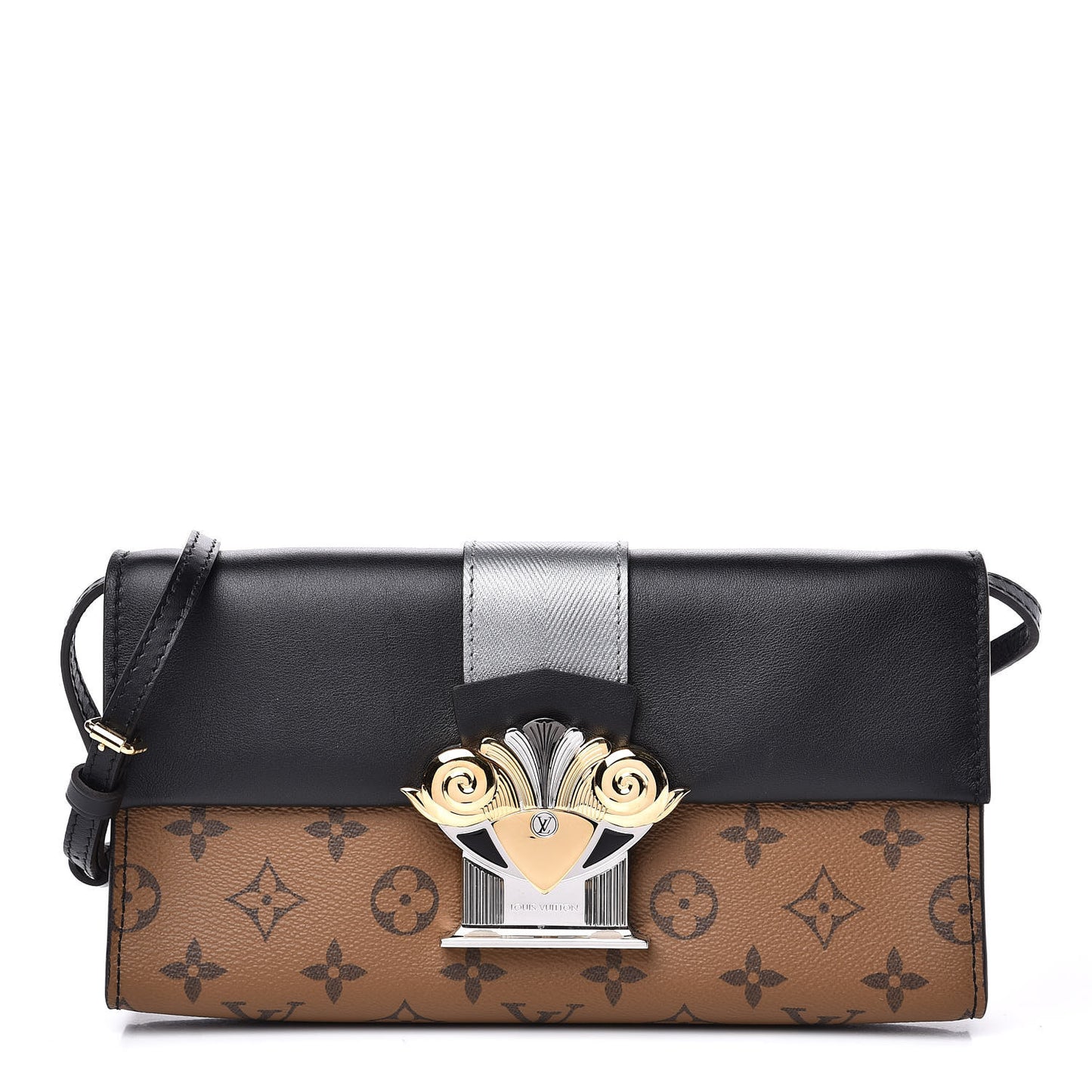 Calfskin Reverse Monogram Column Clutch