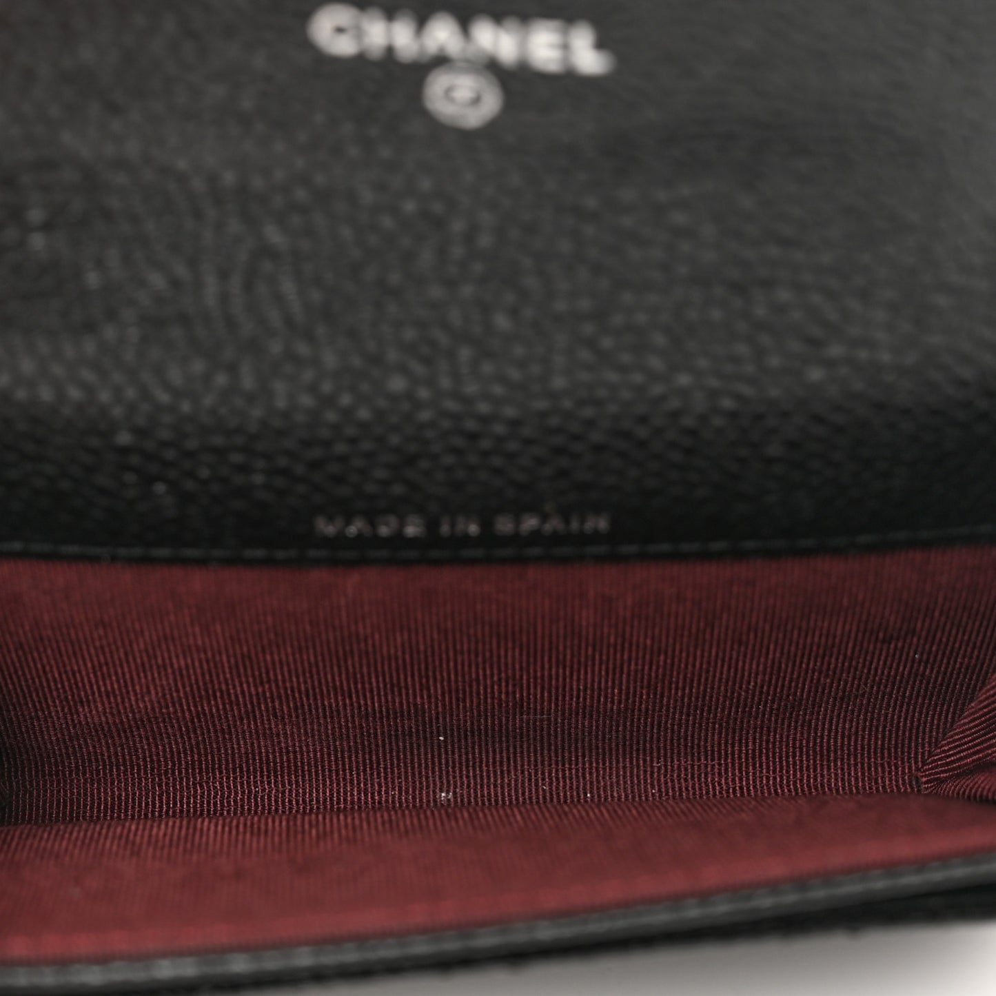 Caviar Quilted Flap Card Holder Wallet Black