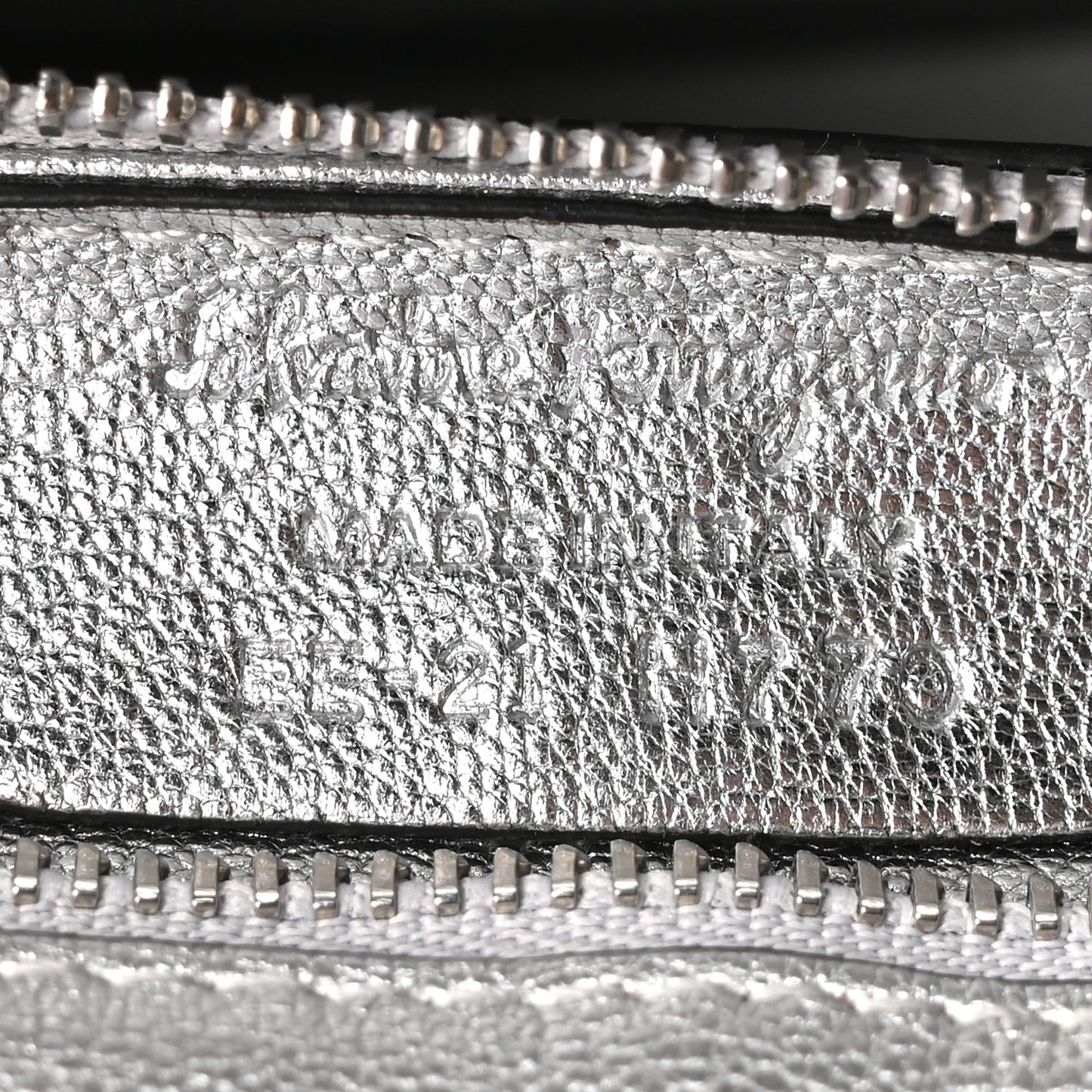 Metallic Calfskin Gancini Clutch Silver
