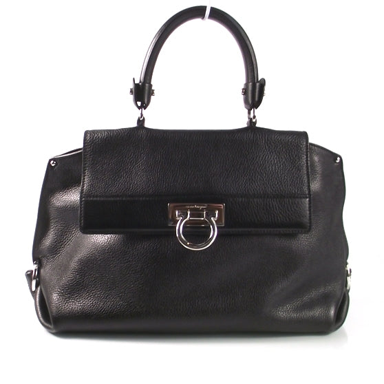 SALVATOREFERRAGAMOLeatherSofiaToteBlack