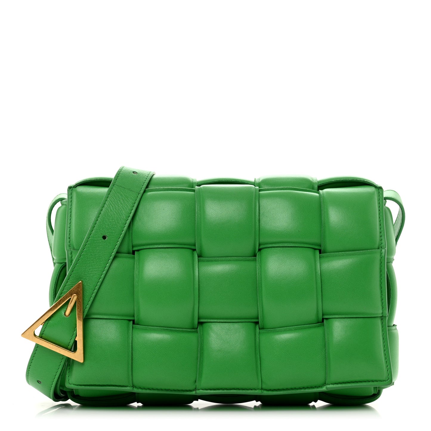 Nappa Maxi Intreccio Padded Cassette Crossbody Bag Parakeet
