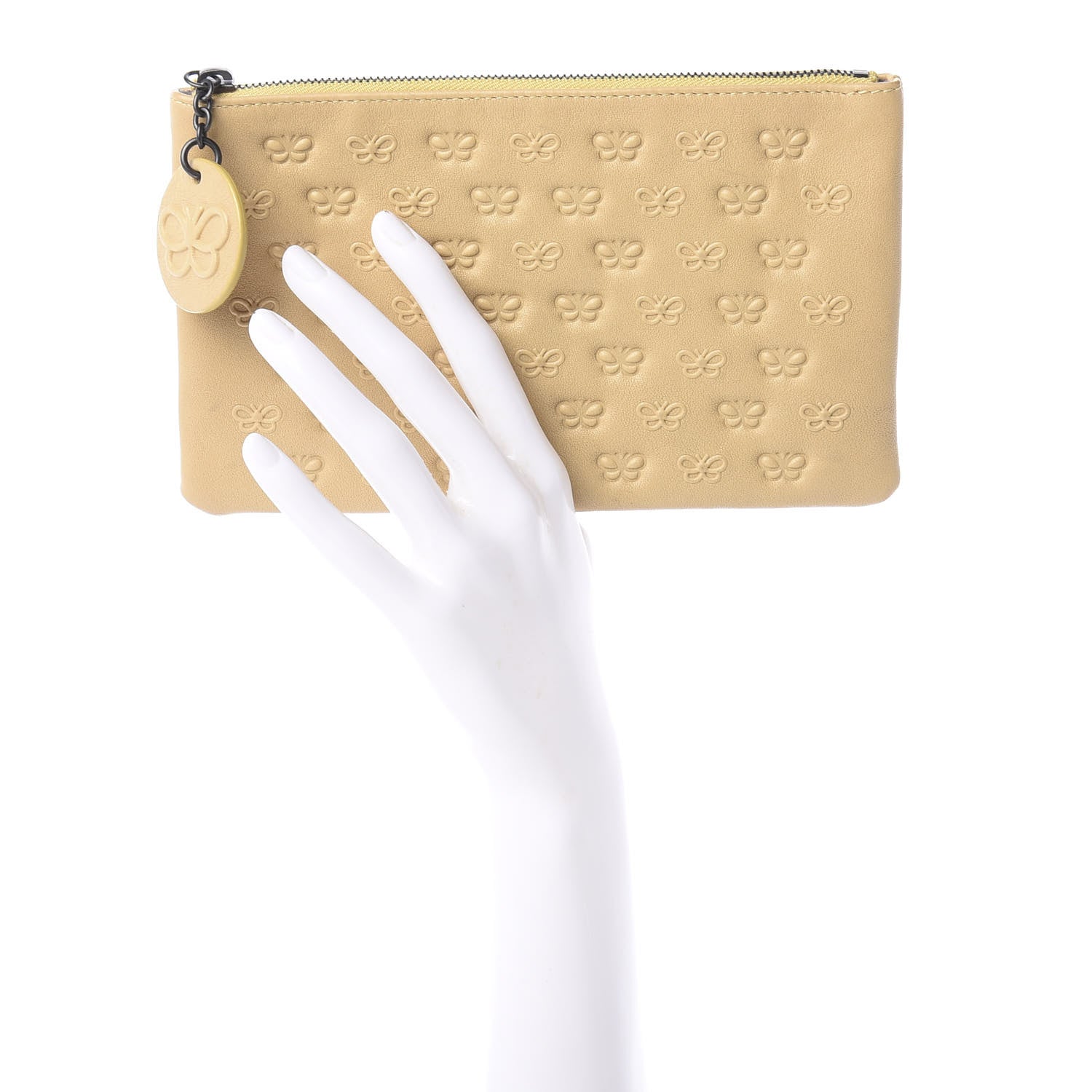 Bottega Veneta Nappa Embossed Butterfly Pouch Banane 2 of 10