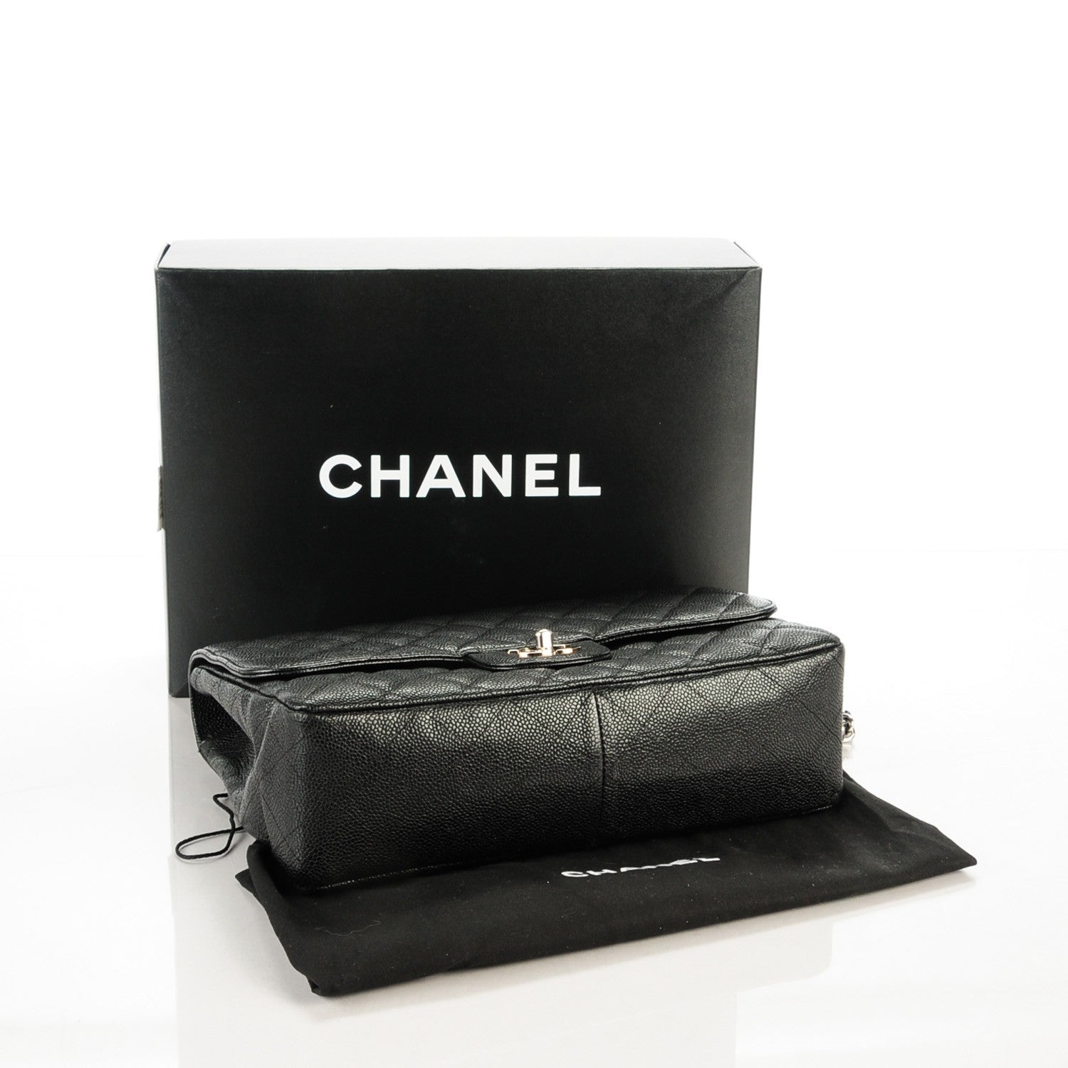 Chanel Caviar Quilted Jumbo Single Flap Black 5 of 9