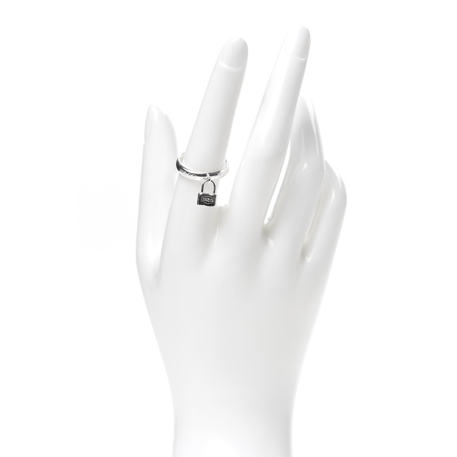 Tiffany Sterling Silver 1837 Lock Charm Ring 57 8 2 of 6