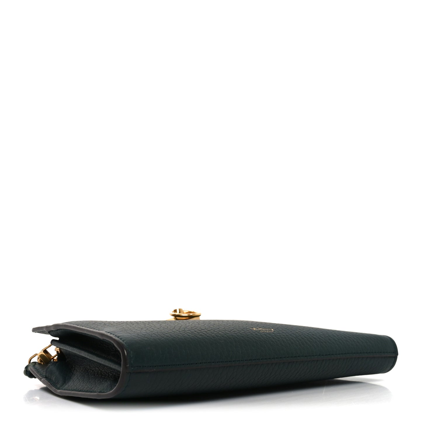 Heavy Grain Calfskin Iris Wallet On Chain Mulberry Green