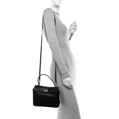 Balenciaga Natural Smooth Calfskin Mini Rodeo Top Handle Handbag Black 2 of 10