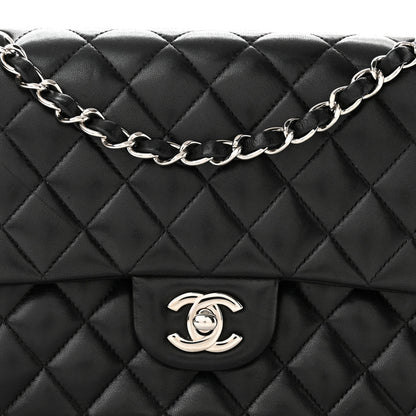 Chanel Lambskin Quilted Medium Double Flap Black 8 of 10