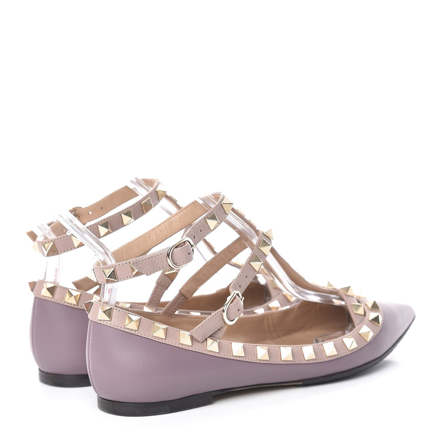 Valentino Garavani Nappa Rockstud Cage Ballerina Flats 34 Dark Mauve Poudre 4 of 14