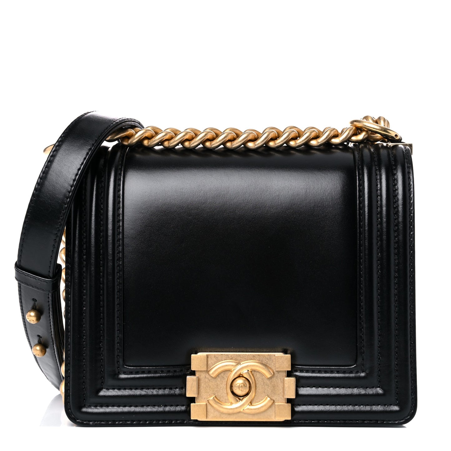 Calfskin Mini Boy Flap Black