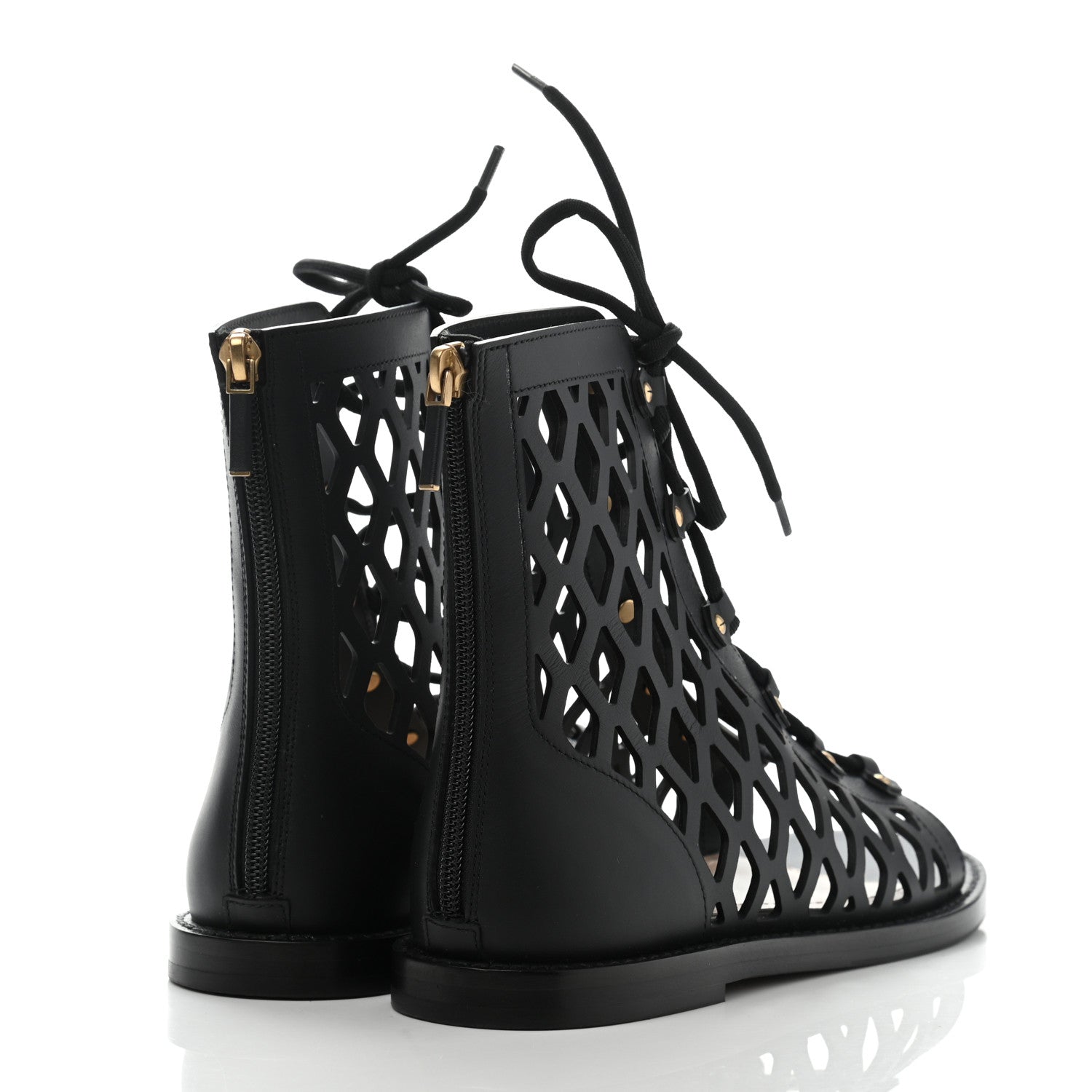 Christian Dior Matte Calfskin D-Trap Sandals 38.5 Black 4 of 8