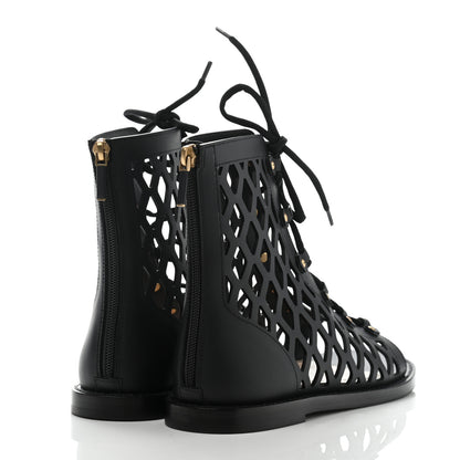 Christian Dior Matte Calfskin D-Trap Sandals 38.5 Black 4 of 8