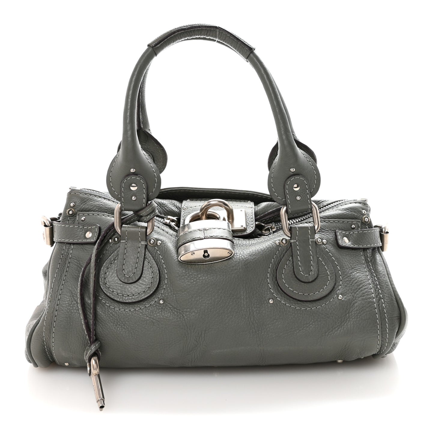 Calfskin Medium Paddington Satchel Gray