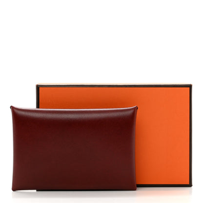 Hermes Box Calvi Card Case Rouge H 7 of 7