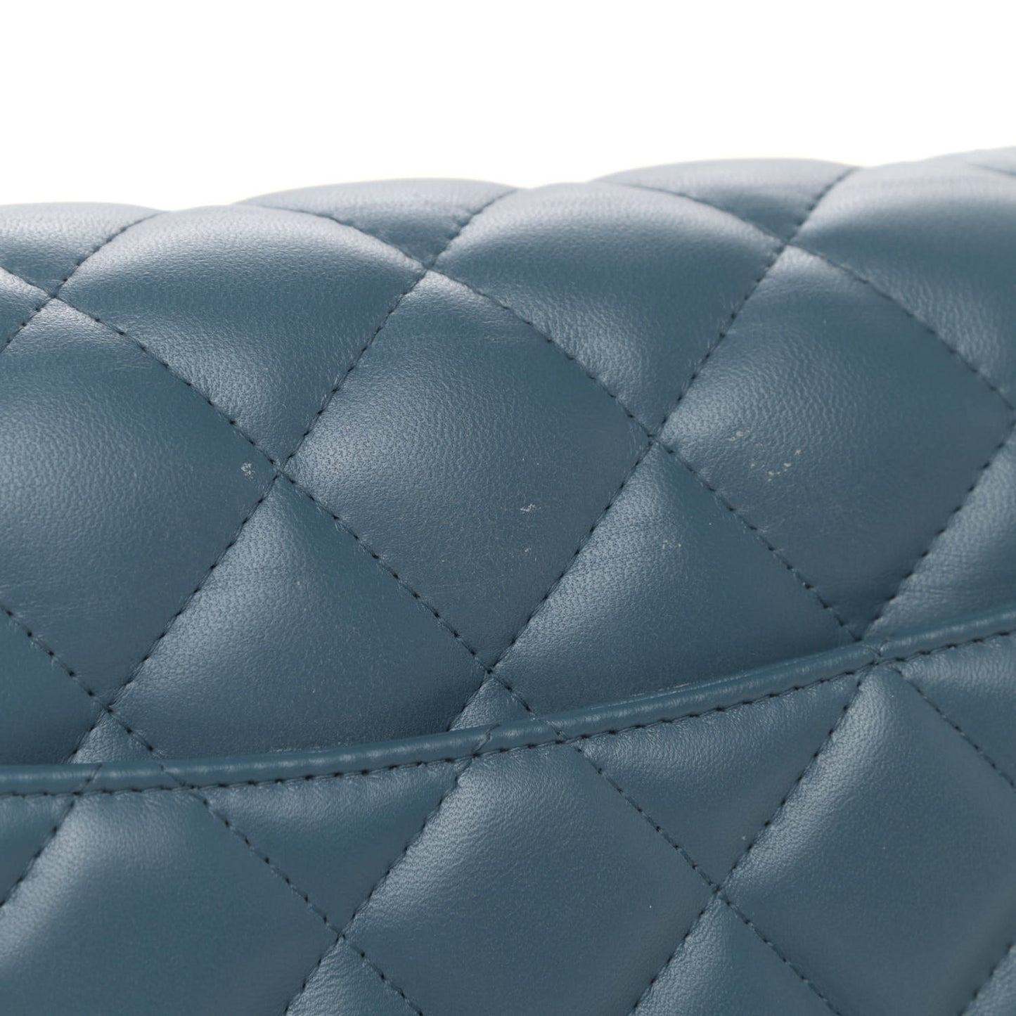 Lambskin Quilted Jumbo Double Flap Turquoise