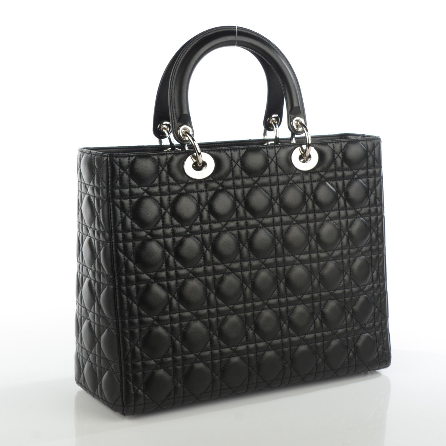 Christian Dior Lambskin Cannage Large Lady Dior Black 3 of 7