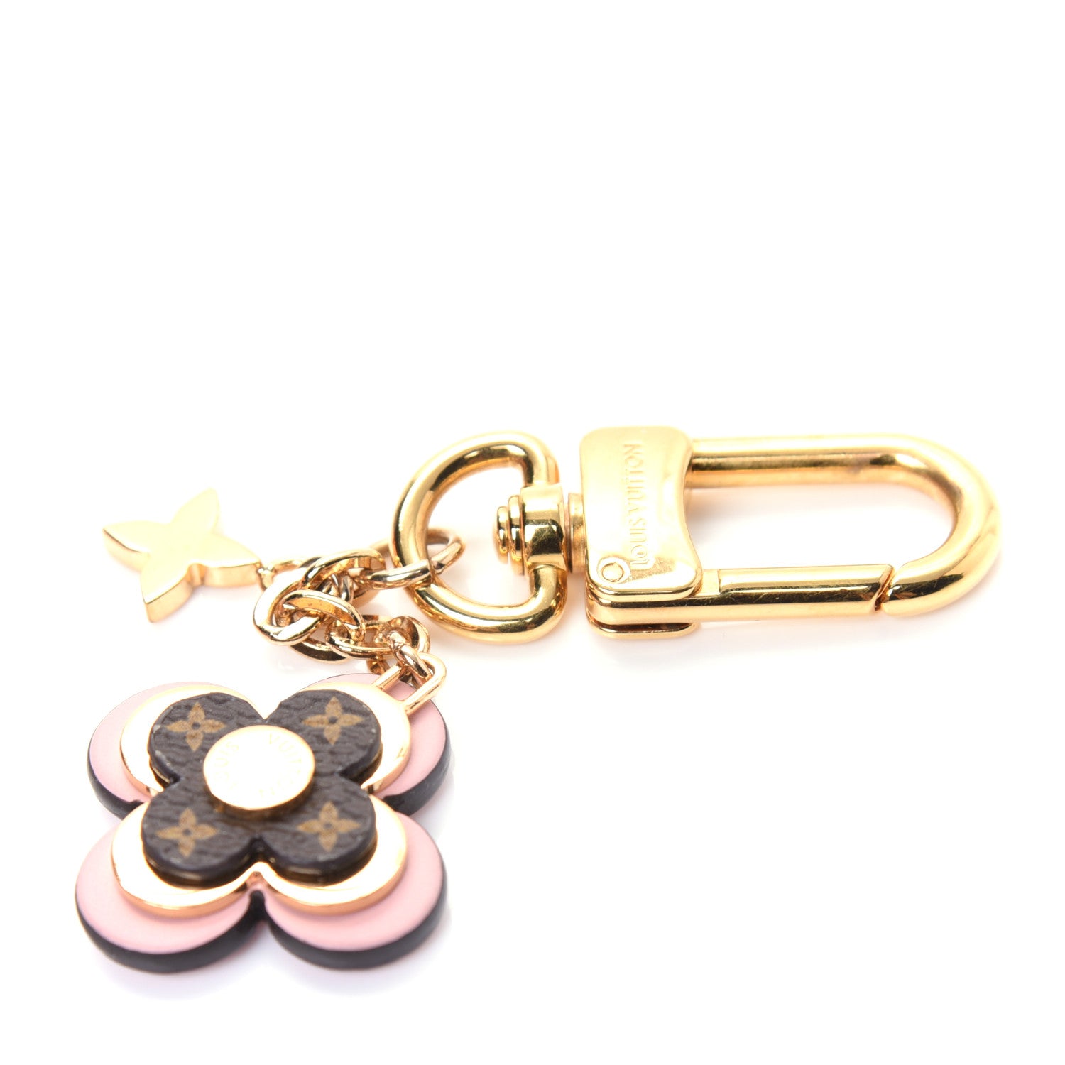 Louis Vuitton Monogram Blooming Flowers BB Bag Charm Key Holder Pink 3 of 4