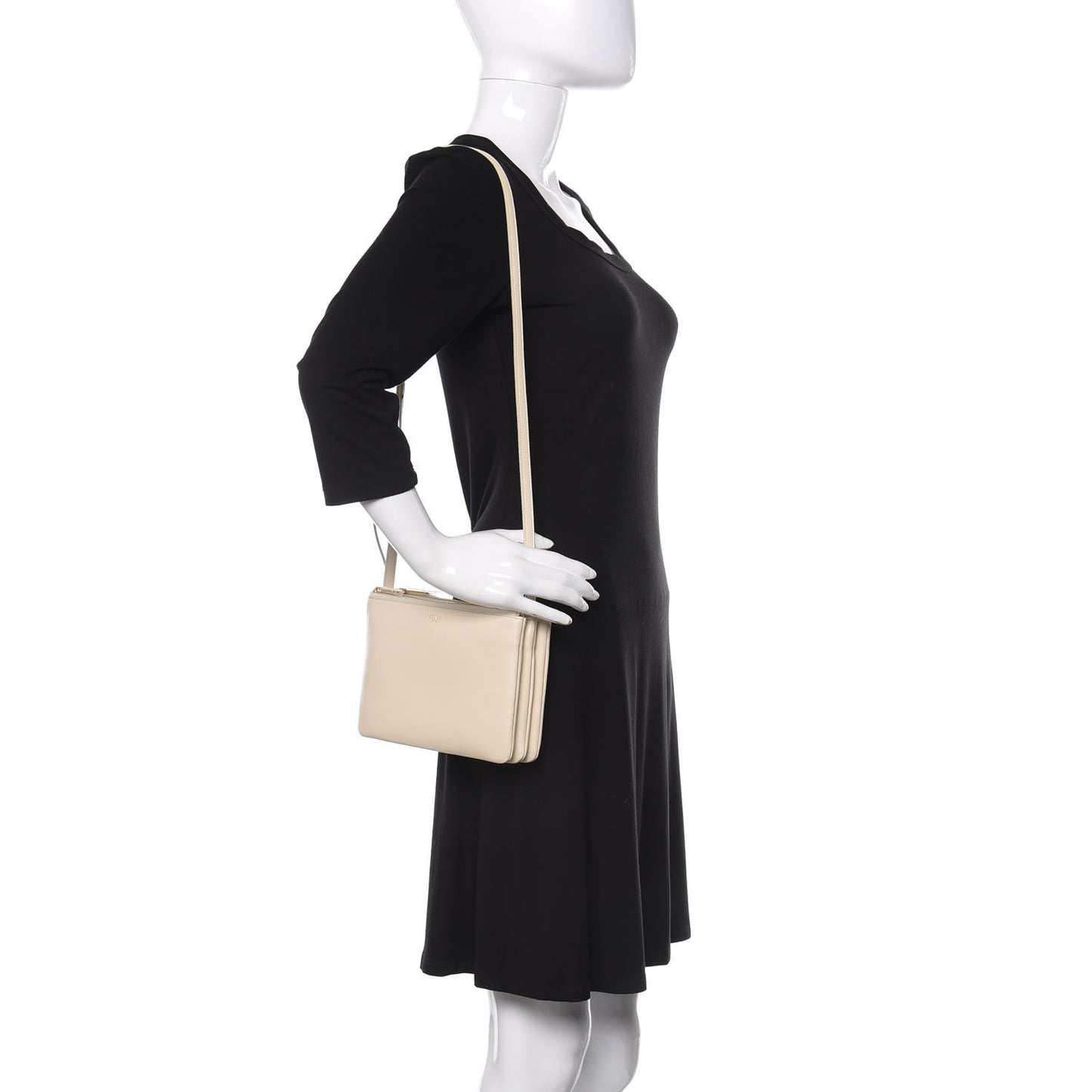 Lambskin Small Trio Crossbody Bag White