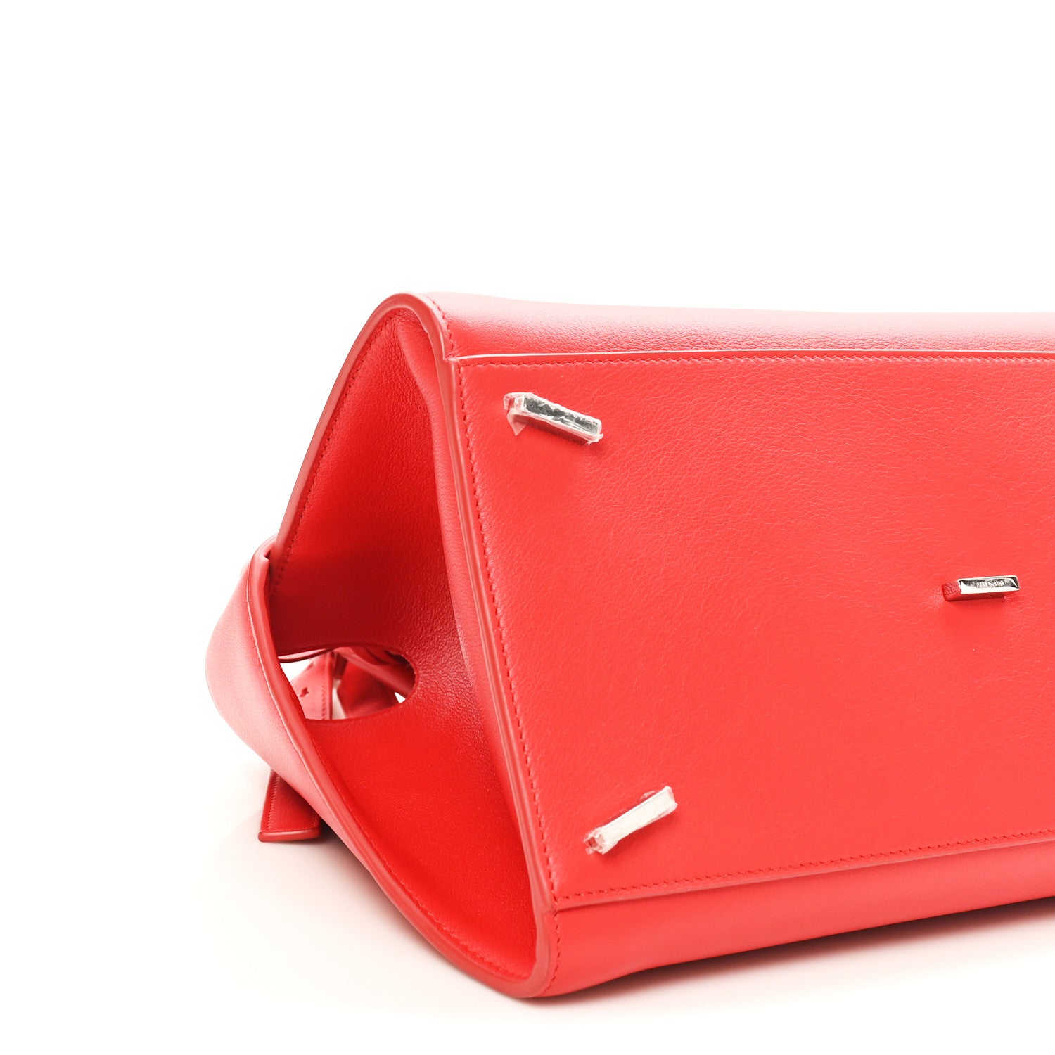 Salvatore Ferragamo Natural Grain Calfskin Medium Hug Bag Flame Red 8 of 9