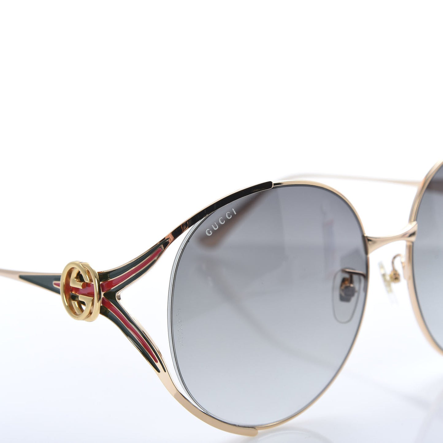 Metal Oversized Round Frame GG0225S Sunglasses Gold