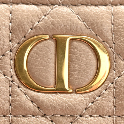 Christian Dior Grained Calfskin Supple Cannage Caro Scarlet Zipped Wallet Sand 9 of 10