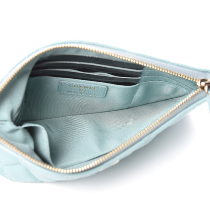 Chanel Iridescent Caviar Quilted Cosmetic Case Light Blue 5 of 8