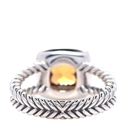 David Yurman Sterling Silver Diamond Citrine 7mm Petite Albion Ring 52 6 3 of 5