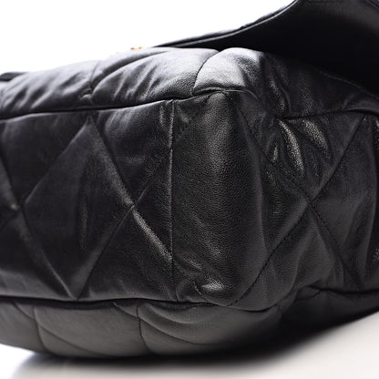 Chanel Lambskin Quilted Maxi 19 Flap Black 9 of 10