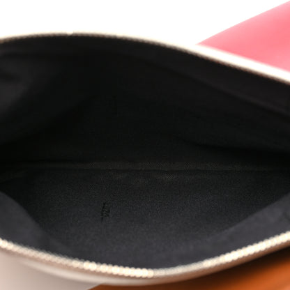Fendi Vitello Century Opaco F is Fendi Tri-Color Triplette Pouch Set Corteccia White Ice Fragola 6 of 9