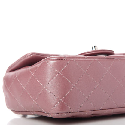 Chanel Metallic Lambskin Quilted Mini Rectangular Flap Pink 6 of 10