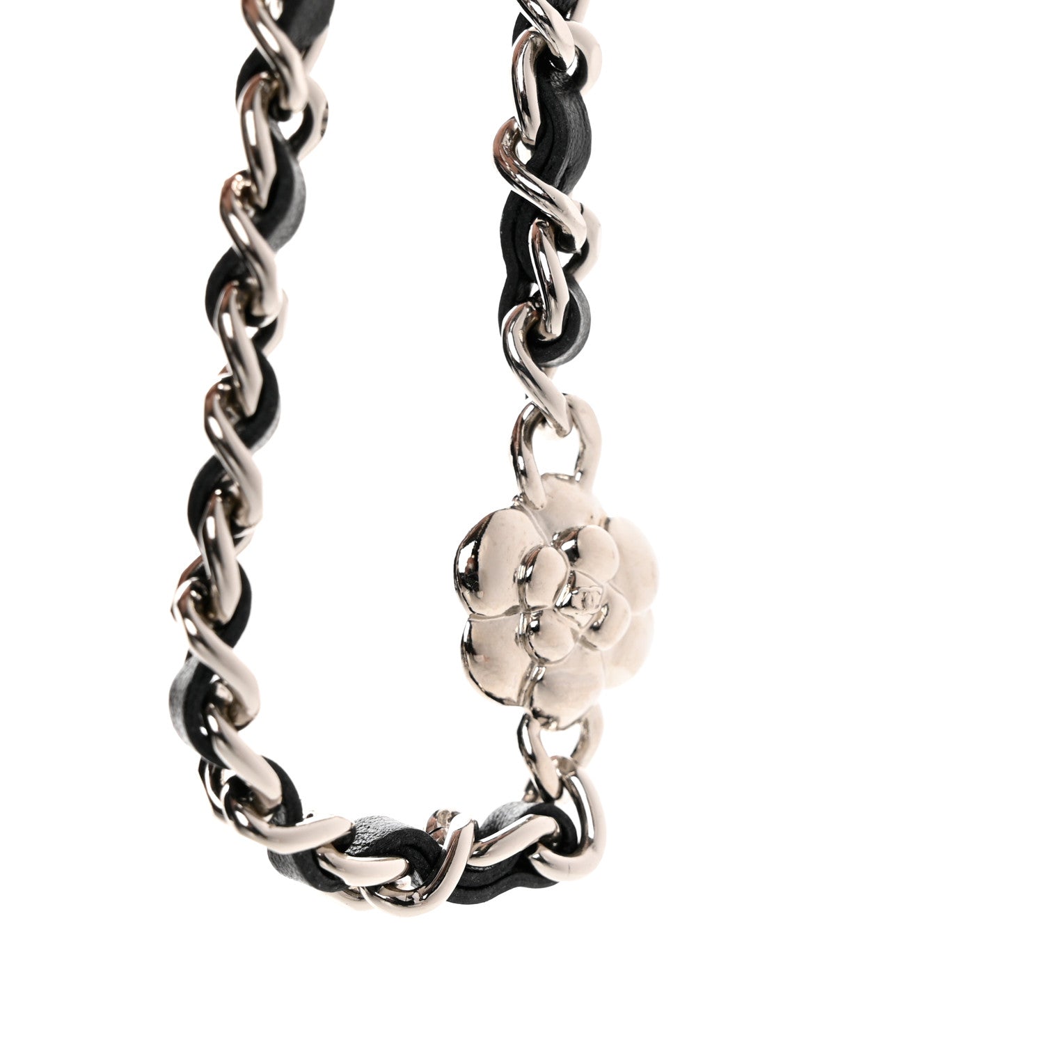 Chanel Caviar Camellia Embossed Wallet On Chain WOC Black 9 of 12