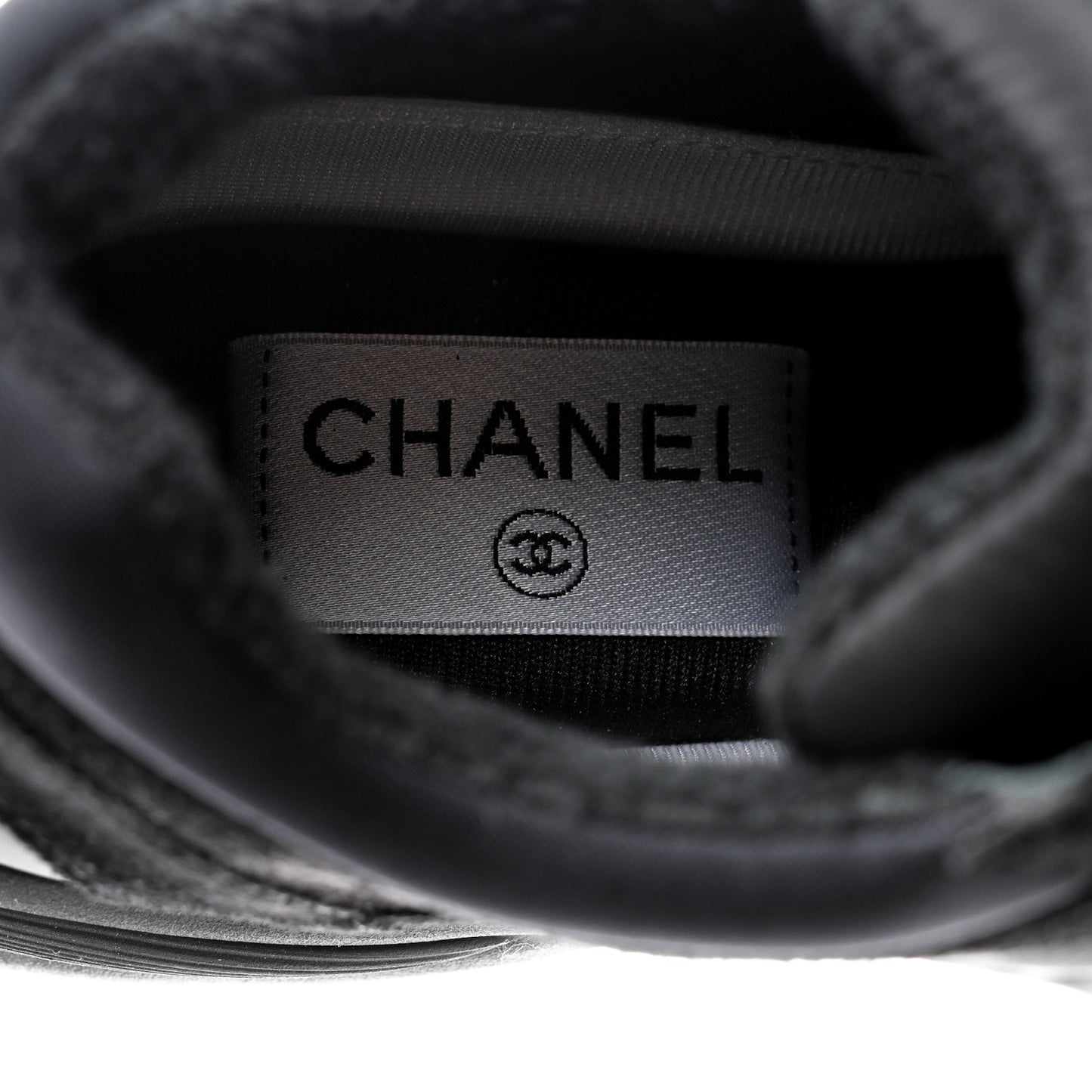 Fabric Calfskin Suede CC Sneakers 37 Black