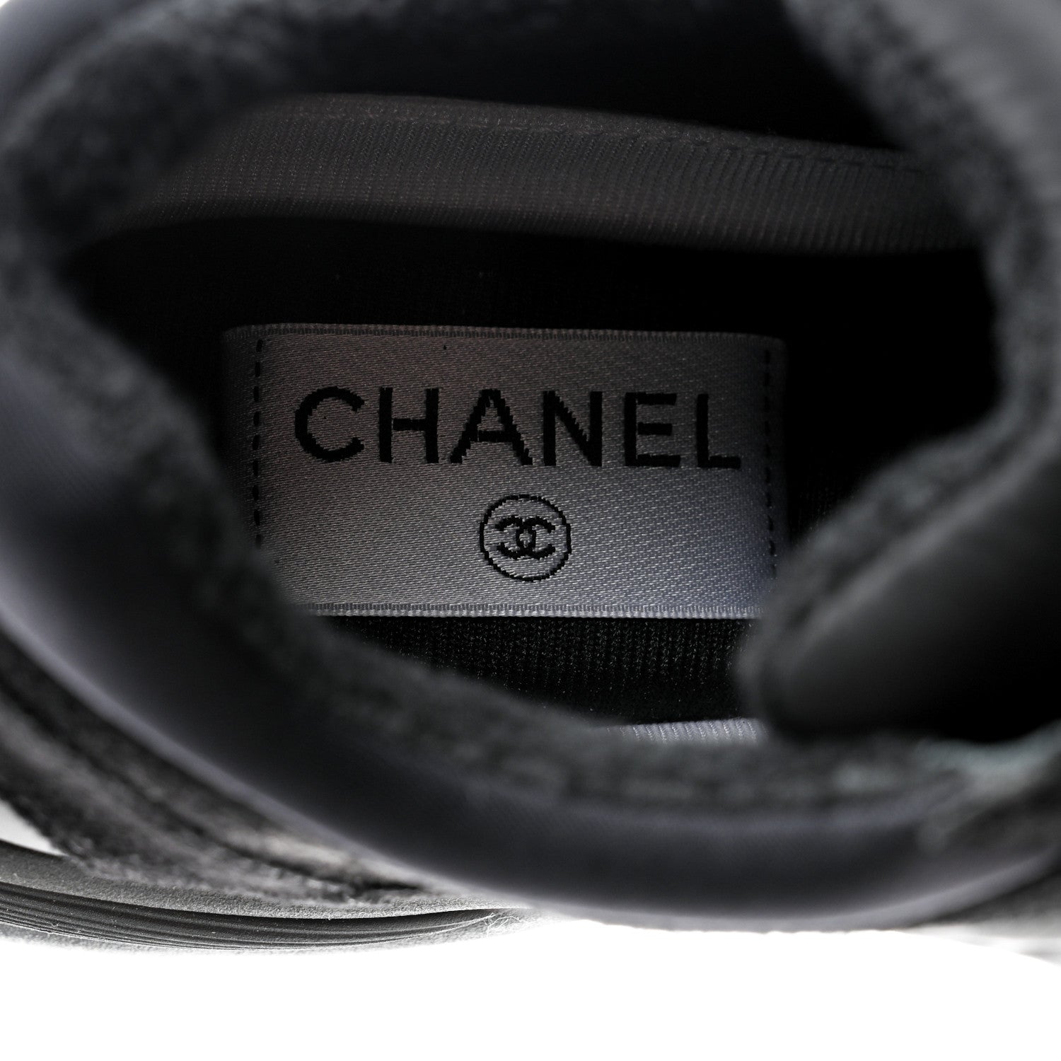 Chanel Fabric Calfskin Suede CC Sneakers 37 Black 7 of 9