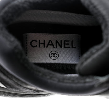 Chanel Fabric Calfskin Suede CC Sneakers 37 Black 7 of 9