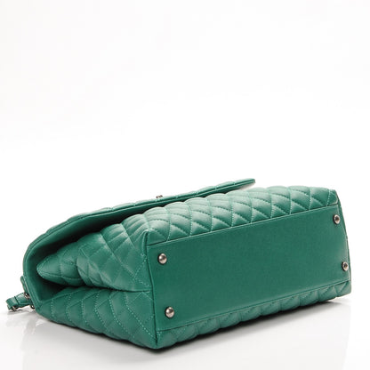 Chanel Caviar Quilted Medium Coco Handle Flap Green 4 of 7