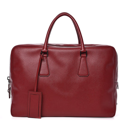 Prada Saffiano Travel Briefcase Rubino 1 of 10
