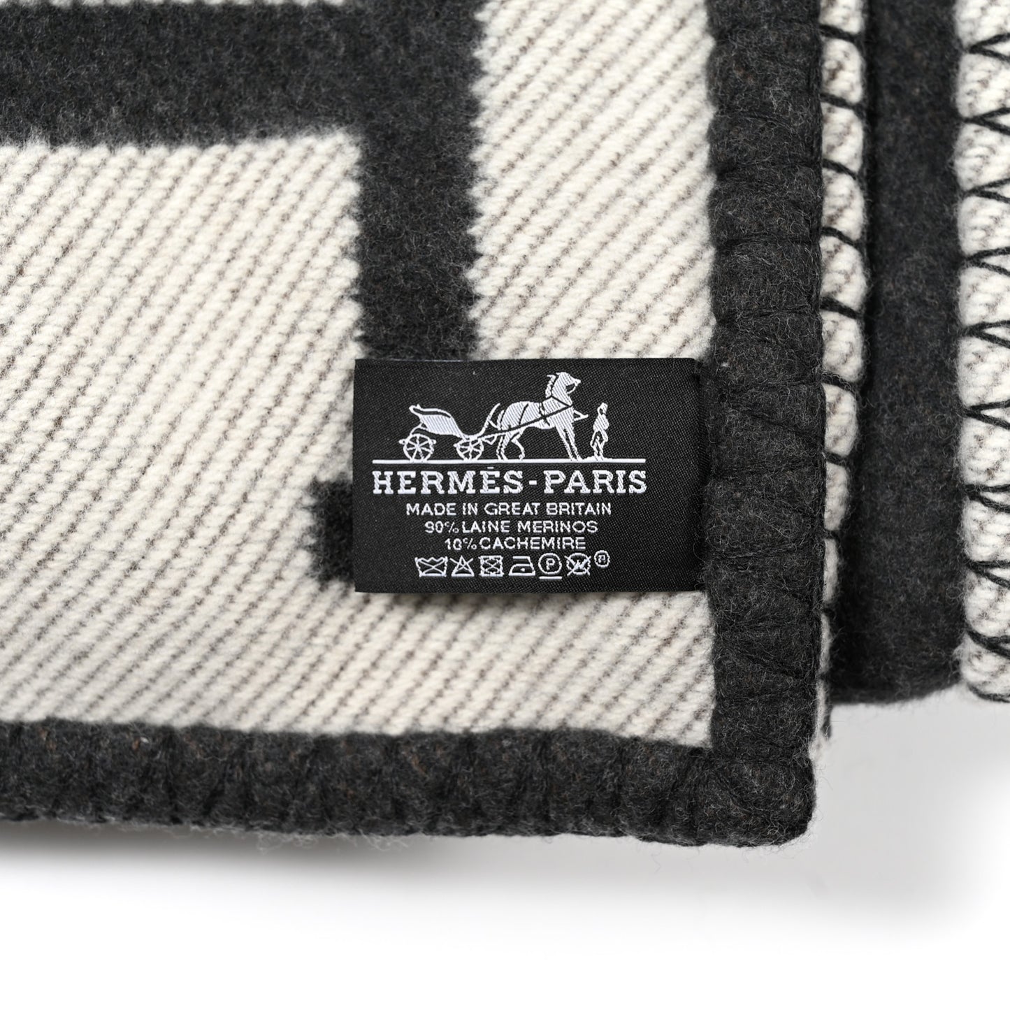 Wool Cashmere Avalon Blanket Ecru Gris Fonce