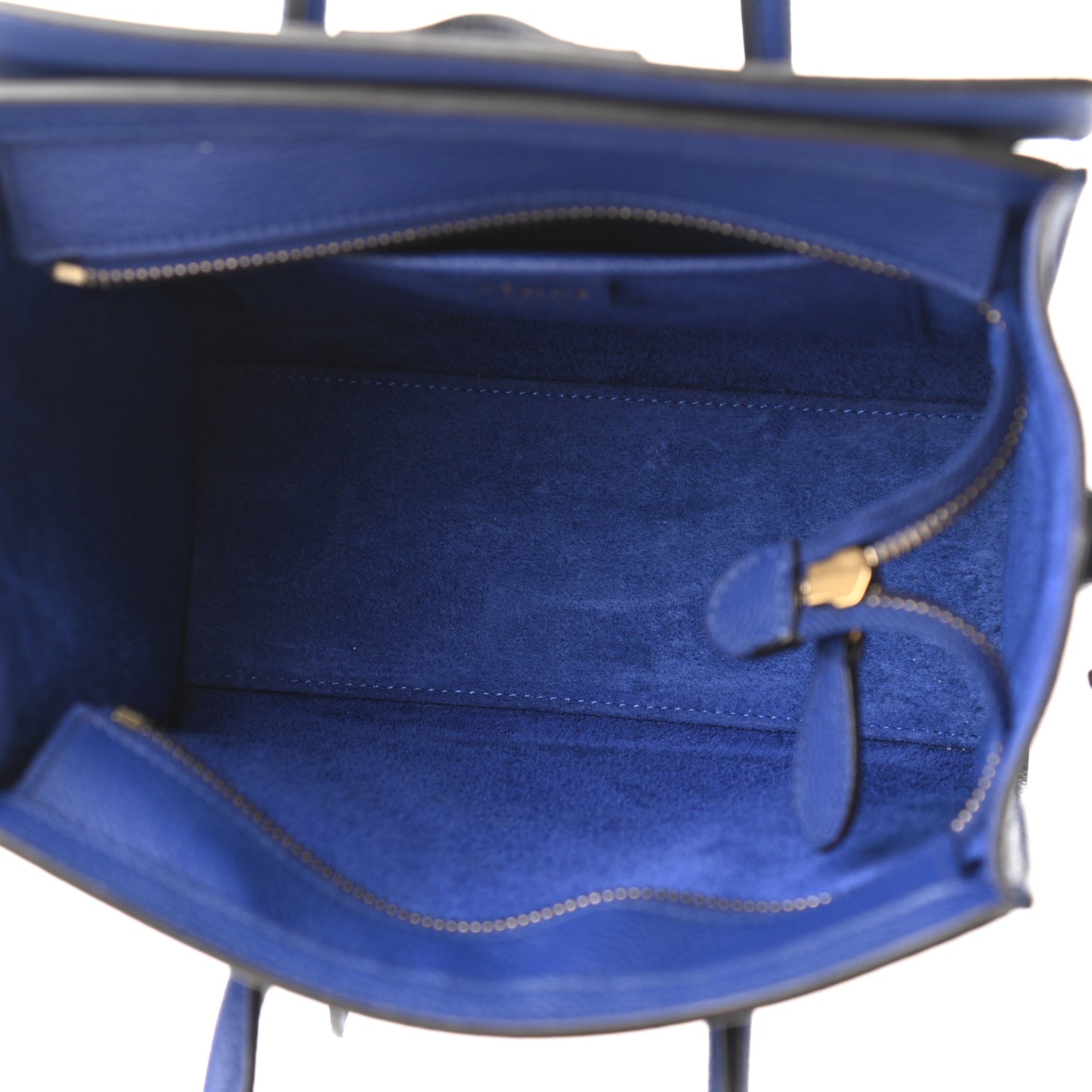 Drummed Calfskin Nano Luggage Indigo