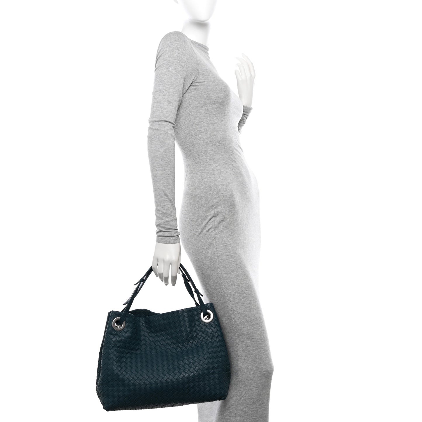 Nappa Intrecciato Medium Garda Bag Teal