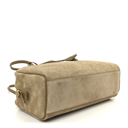 Chanel Suede Calfskin Large Perfect Bowling Bag Dark Beige 7 of 18