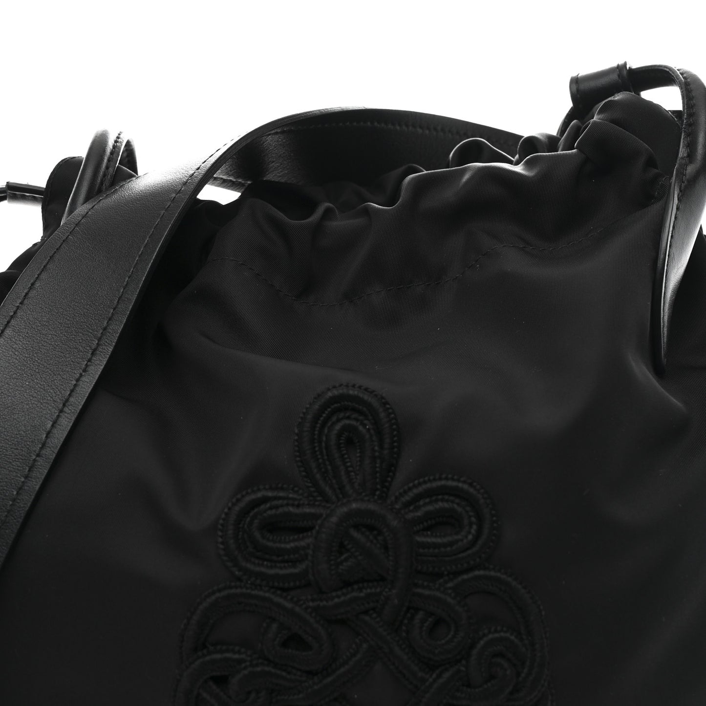 Tessuto Nylon Passama Embroidered Bag Black