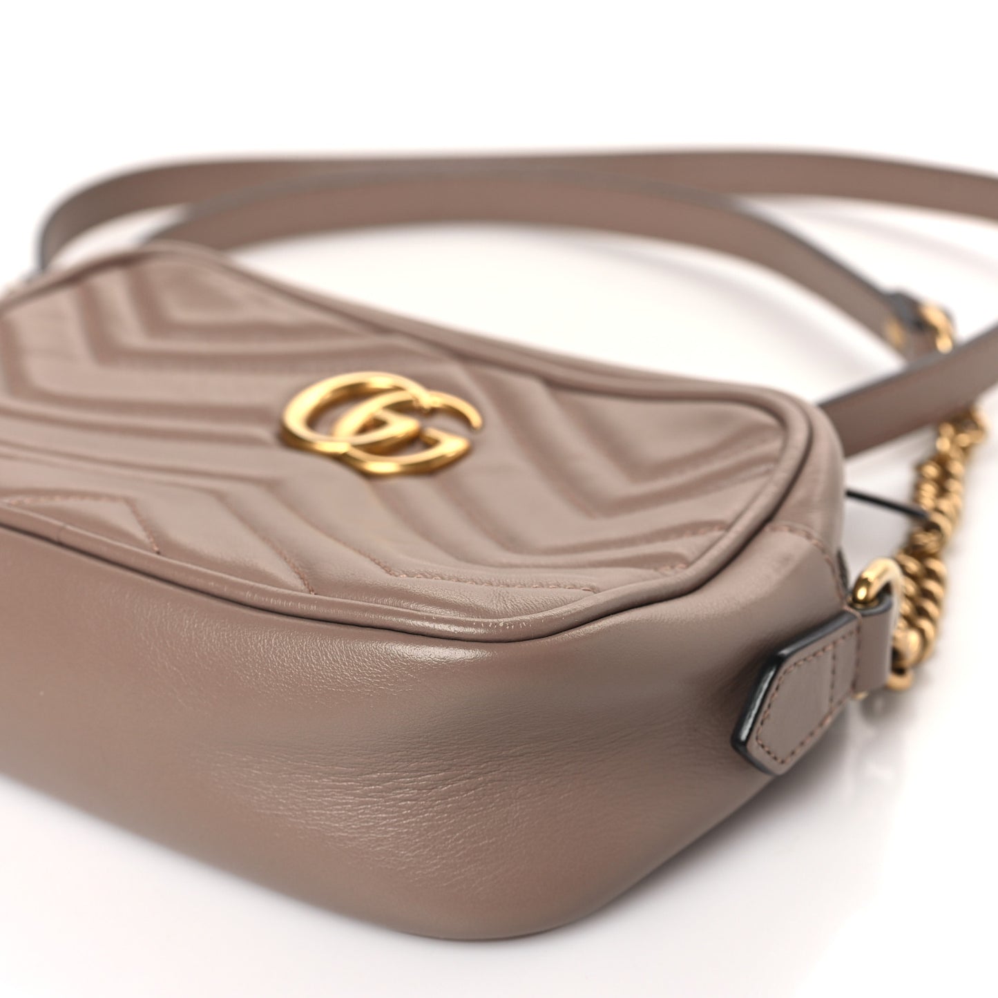 Calfskin Matelasse Mini GG Marmont Chain Shoulder Bag Porcelain Rose