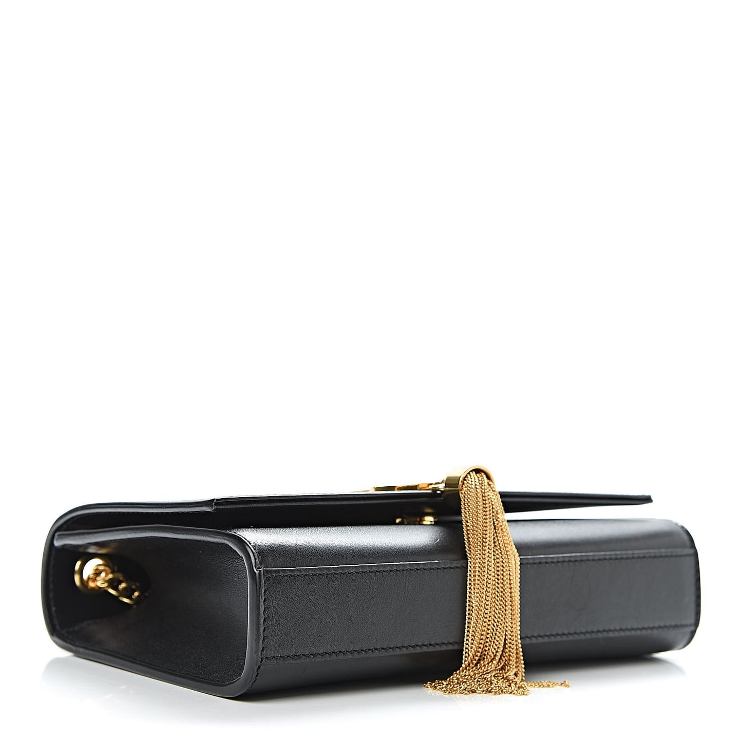 Calfskin Small Classic Monogram Kate Tassel Satchel Black